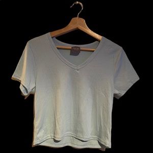 OLIVIA RAE, crop top T-Shirt, size medium, light blue